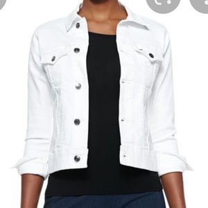 NWT True Religion White Dusty Puffy Denim Jacket